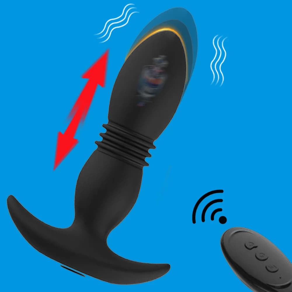 Vibratore Anale con Telecomando Wireless per Uomo, Stimolatore Prostatico, Massaggiatore Telescopico, Giocattolo Sessuale
