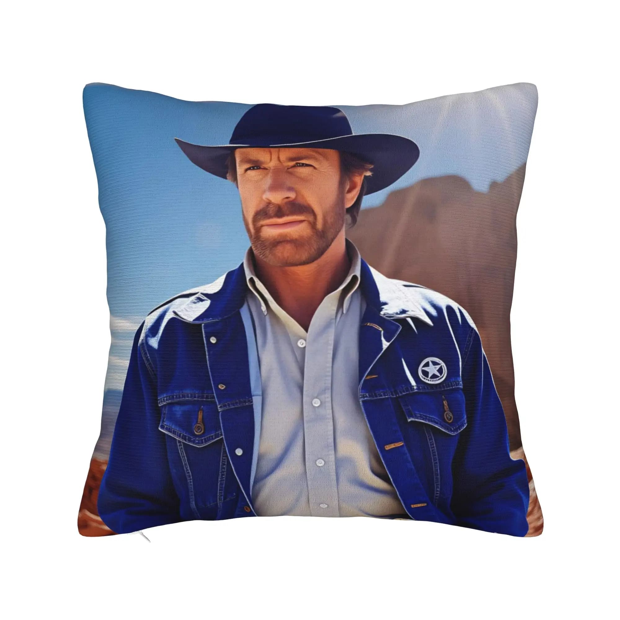 Federa per cuscino con stampa Chuck Norris Texas Ranger, federa originale per soggiorno, letto, sedia, regalo