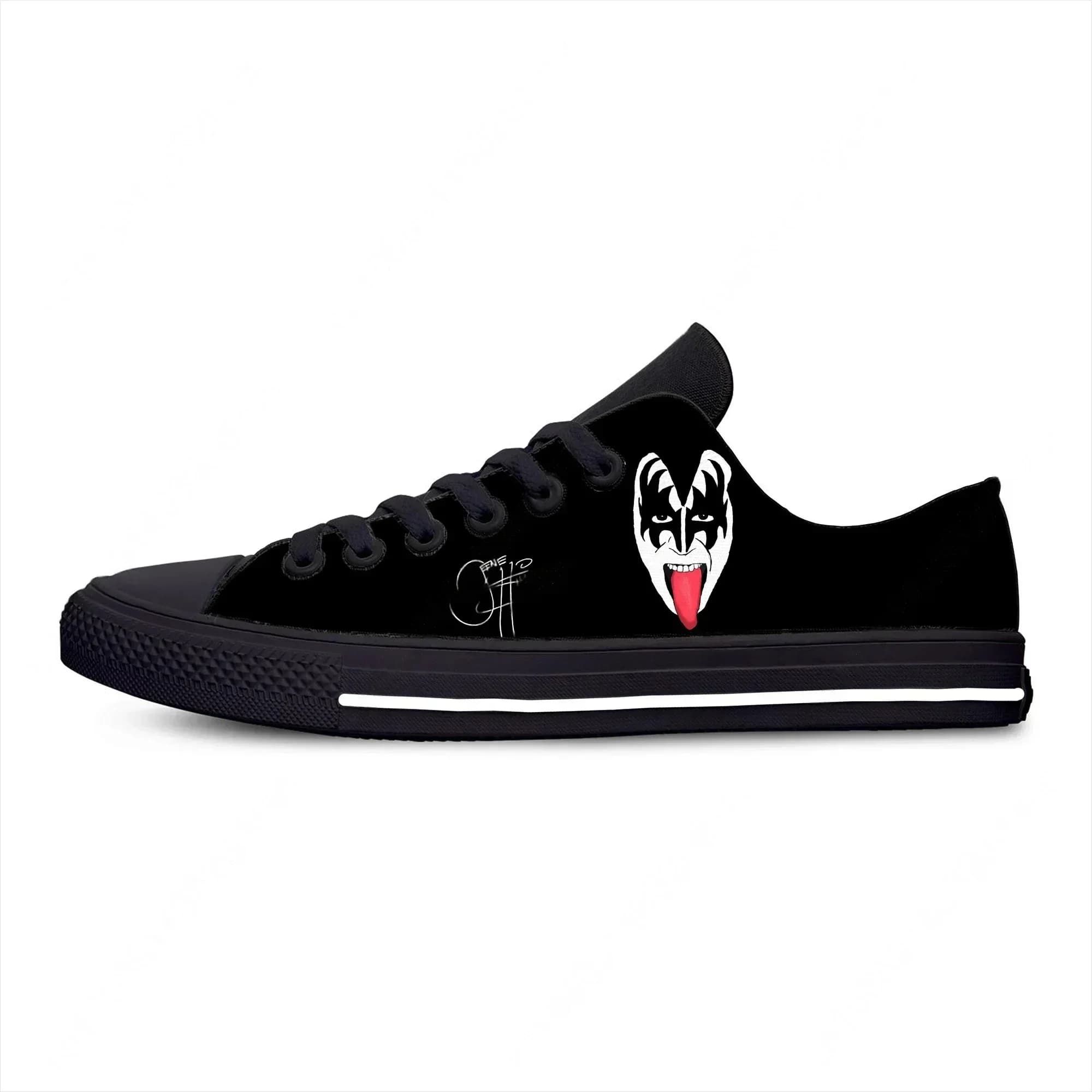 Gene Simmons Low Top Sneakers Kiss Scarpe casual da uomo e da donna Scarpe da corsa in tela Scarpe leggere stampate in 3D per cosplay