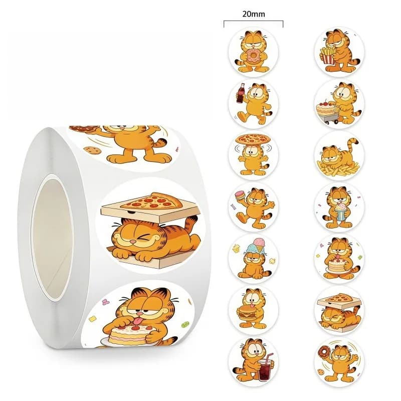 500 Adesivi Garfield, Simpatici Sticker Cartoon Anime per Bambini, Decorazioni per Valigie, Quaderni, Diari, Regali