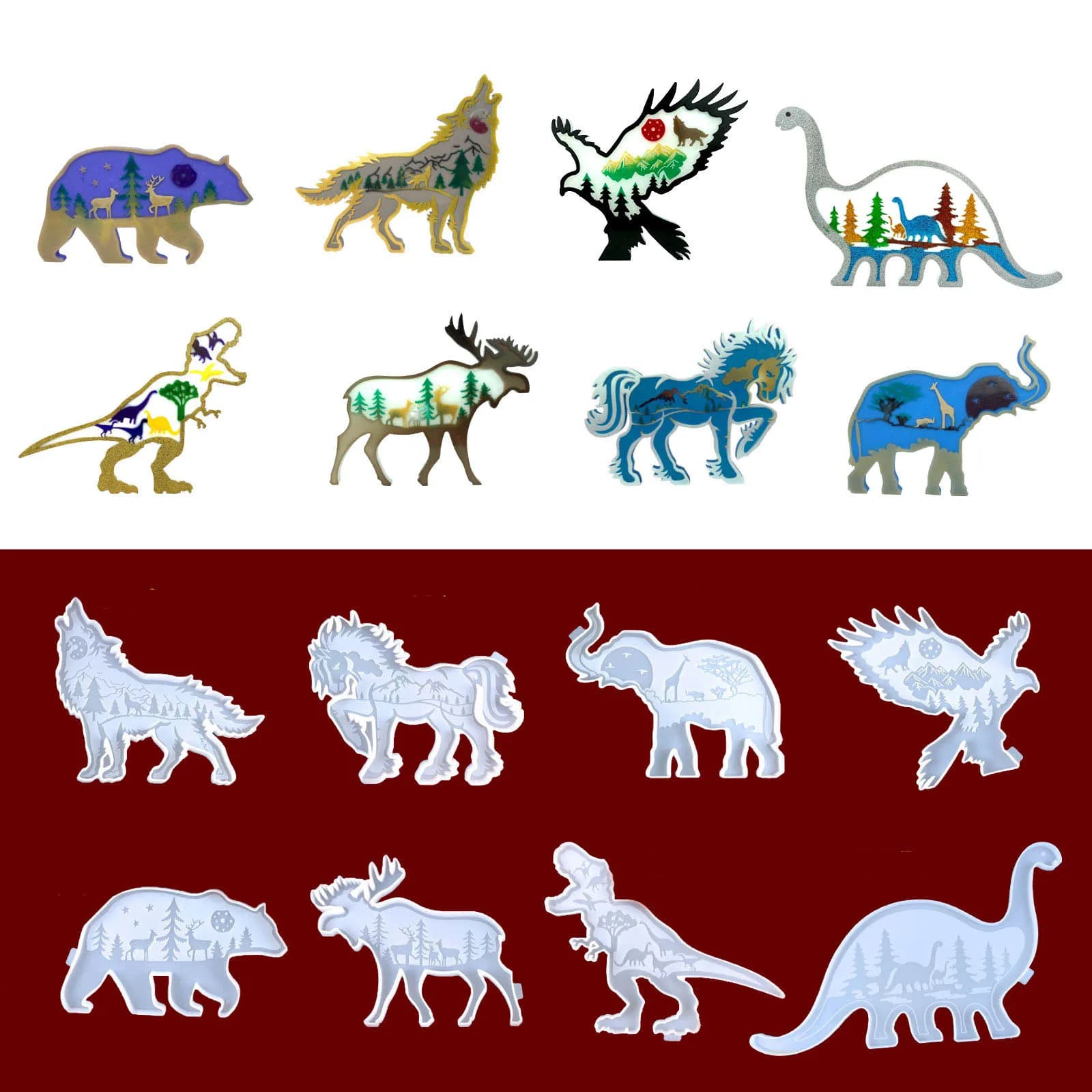 Wolf Horse Shaped Epoxy Resin Mold DIY Handcraft Jewelry Mold Jewelry Accessories Silicone Molds