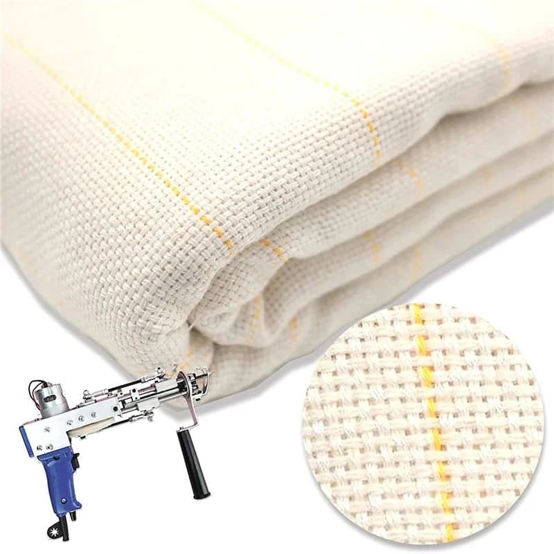 Tessuto Monk Cloth con Linee Marcate per Creazione di Indumenti, Tappeti, Arazzi e Lavori di Ricamo Fai-da-Te
