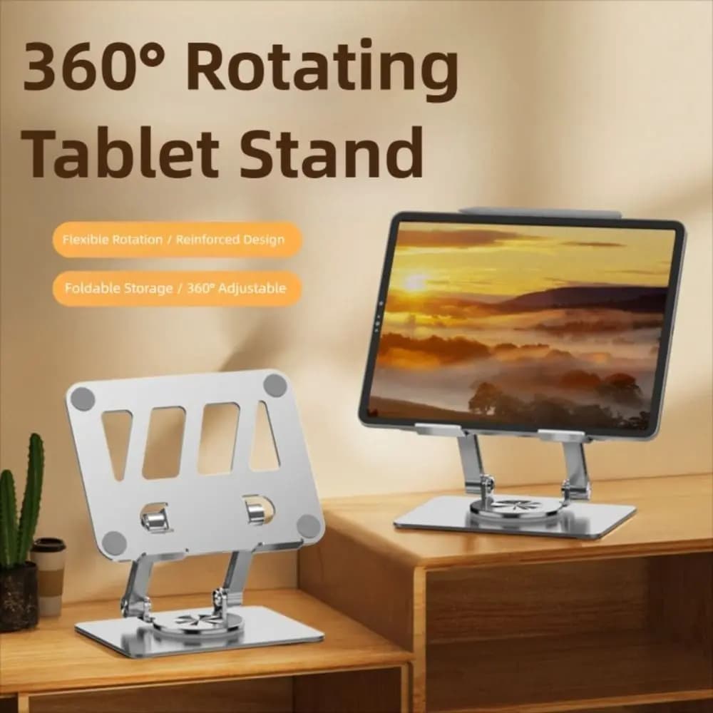 Nuovo 360 ° Supporto per tablet girevole Supporto per tablet regolabile pieghevole Staffa per laptop portatile in metallo per tablet portatile da 10-13 pollici