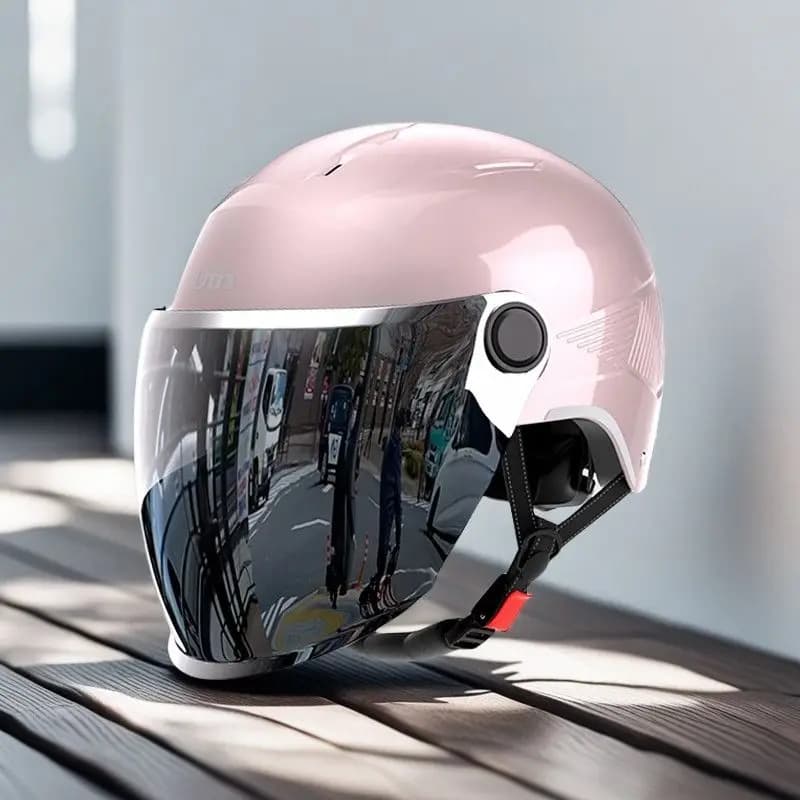 Casco estivo per auto elettrica doppio specchio protezione solare moto unisex mezzo casco casco per moto