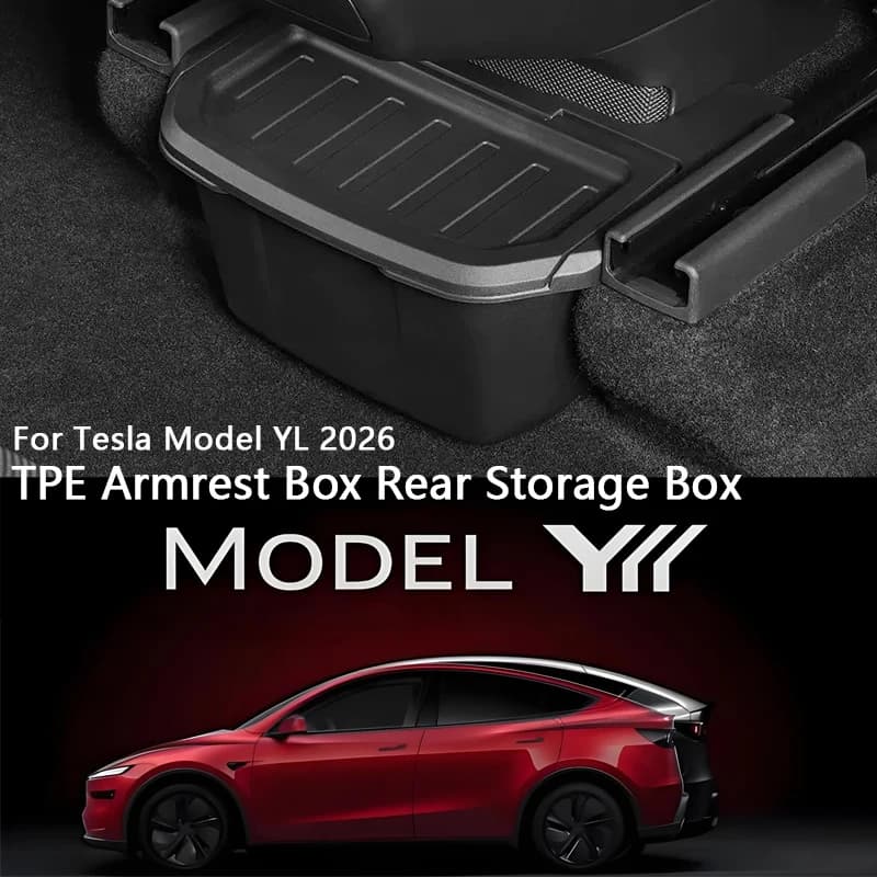 Contenitore portaoggetti TPE per sedile posteriore per Tesla Model YL 2025-2026, organizer sottoconsolle sotto la presa d'aria, contenitore per rifiuti, accessori auto