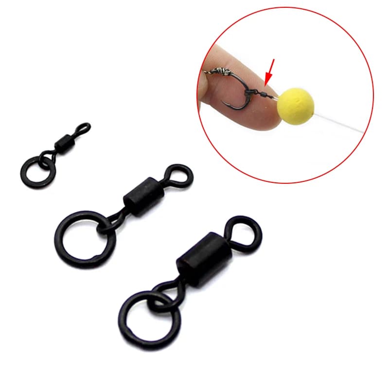 20 pcs Fishing equipment for the carp Quick change Swivel Micro Hook Ring Swivelling Boxes Flexi Fishing equipment for the carp