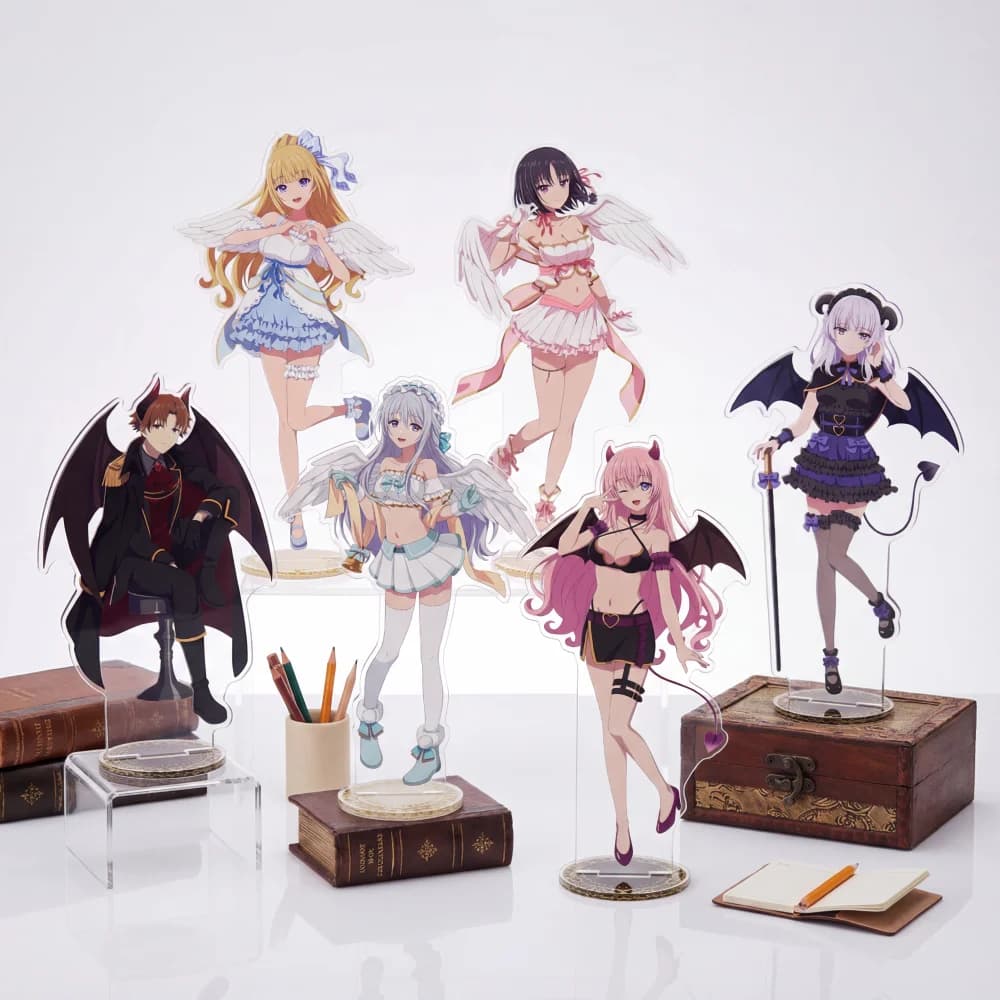 Classroom of the Elite Statuetta in Acrilico da 15cm Versione Angelo e Diavolo Statuetta Anime di Ayanokoji Kiyotaka e Horikita Suzune per Decorazione Scrivania