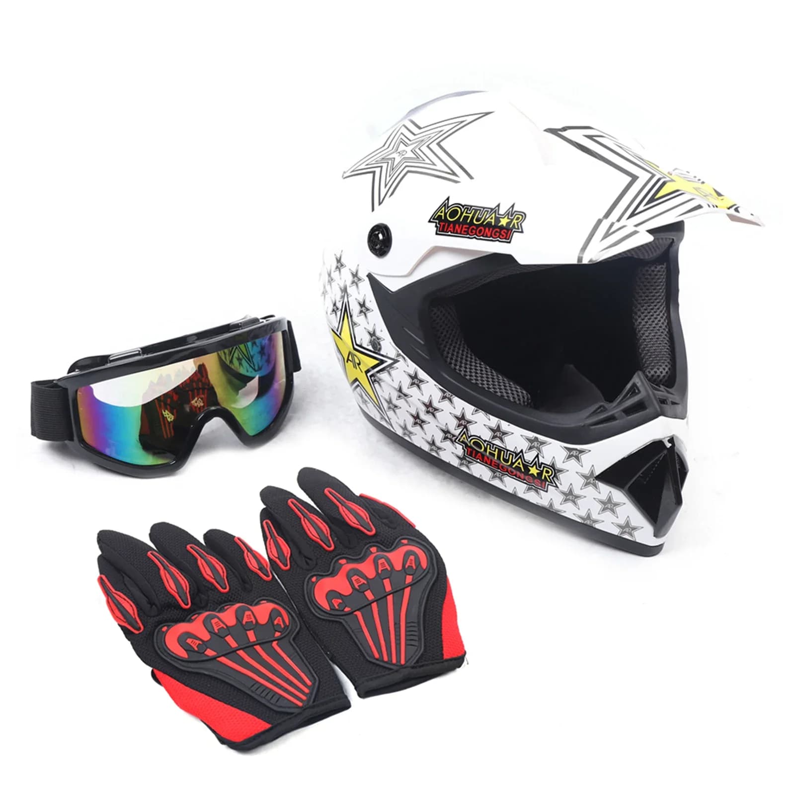 Motorcycle helmet with ABS shell and breathable foam lining, detachable bearings and safe metal buckle for riding, running, cycling