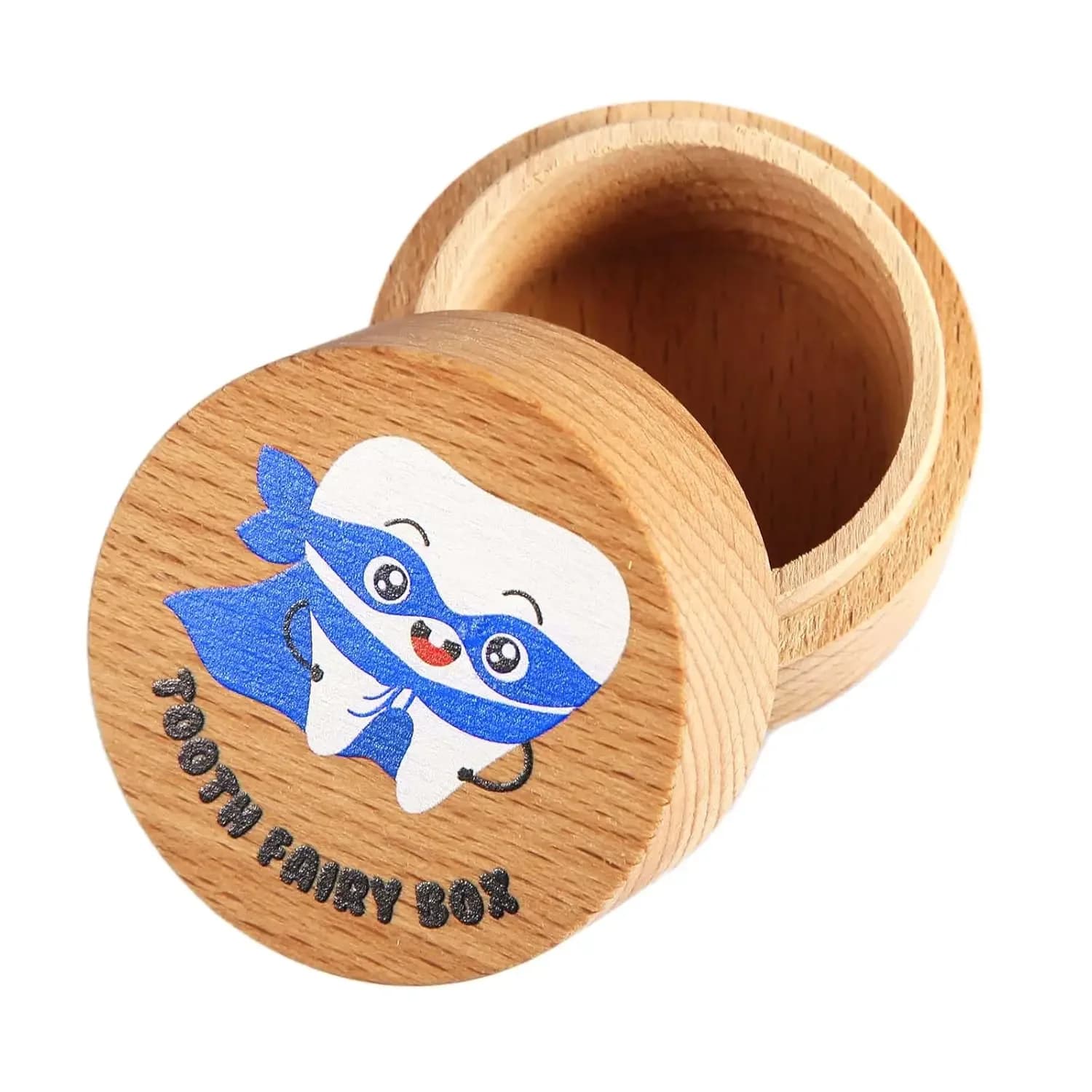 Cute Wooden Tooth Holder for Kids, Colorful Keepsake Box for Lost Teeth Under Pillow