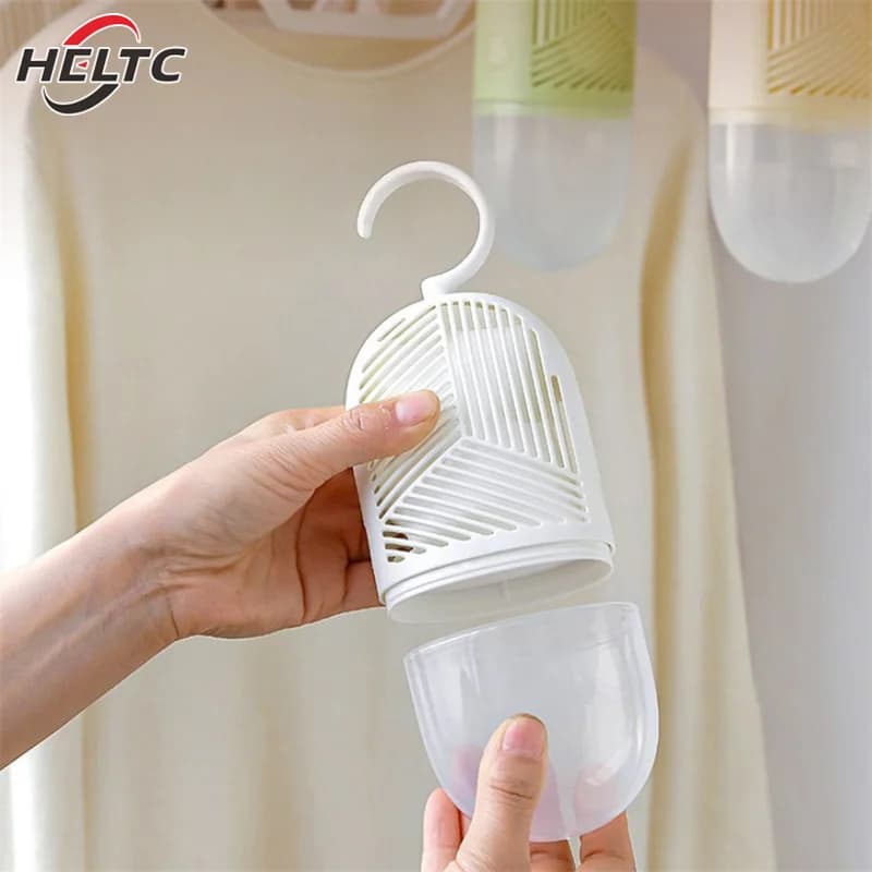 Scatola di deumidificazione per vestiti riutilizzabili confezioni di deumidificatore da appendere antimuffa con collettore d'acqua e gancio per armadio guardaroba
