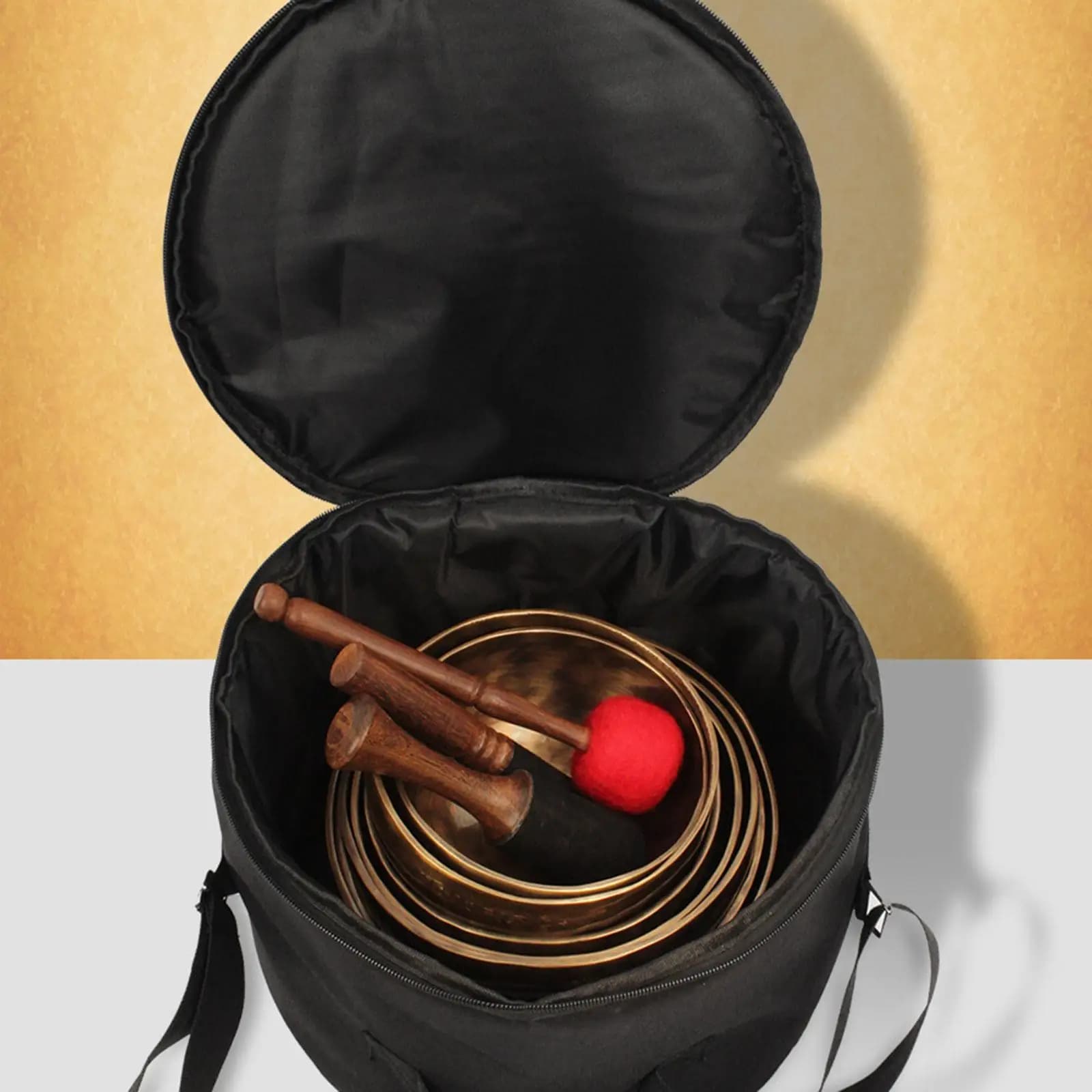 Portable Music Bowl Bag Thickened Oxford Carrying Case for Yoga Meditation Instrument Protection