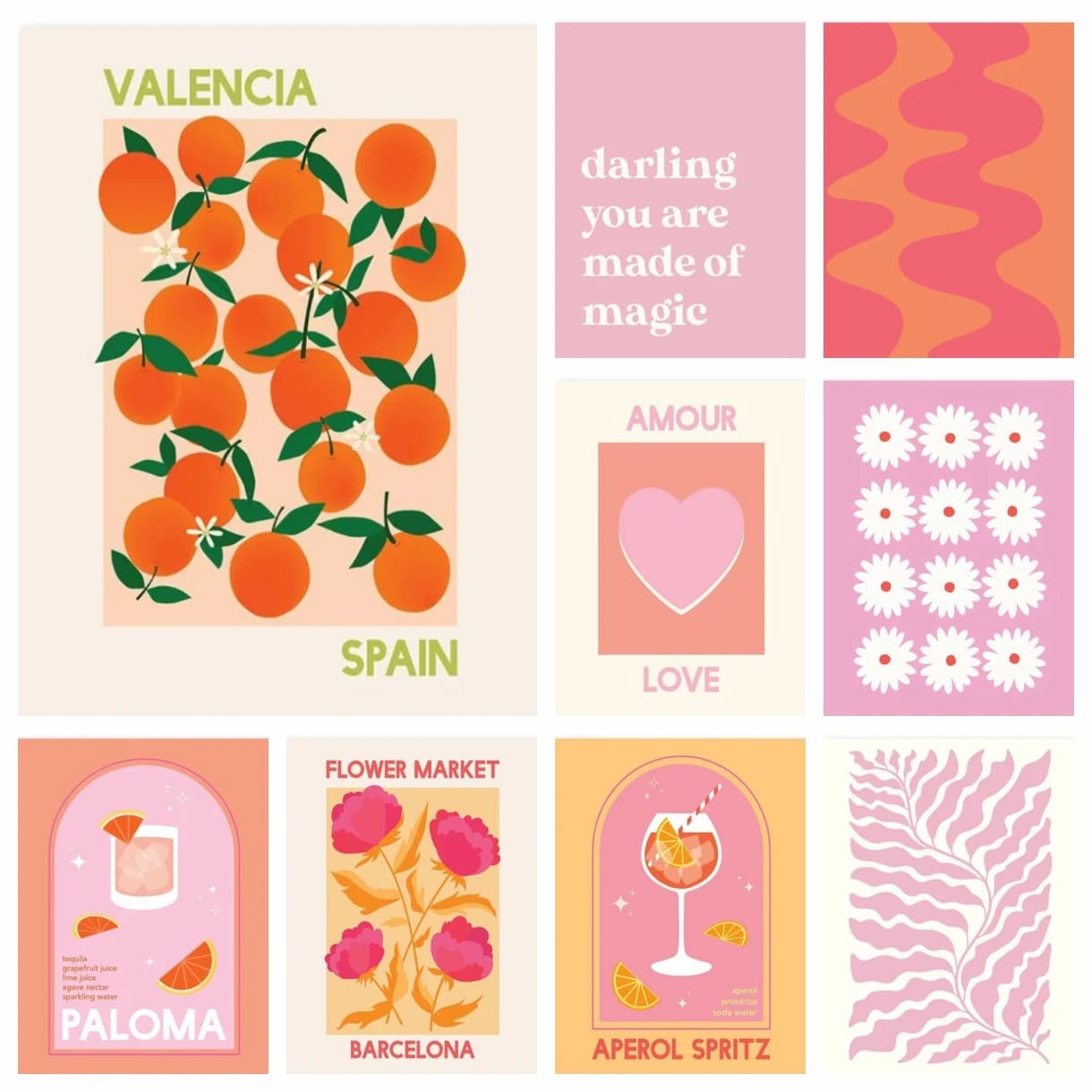Matisse Succo di frutta Rosa Arancione Kit di pittura diamante 5D fai da te Simpatico cuore boemo Arte della parete Mercato dei fiori Decorazione della camera da letto con strass