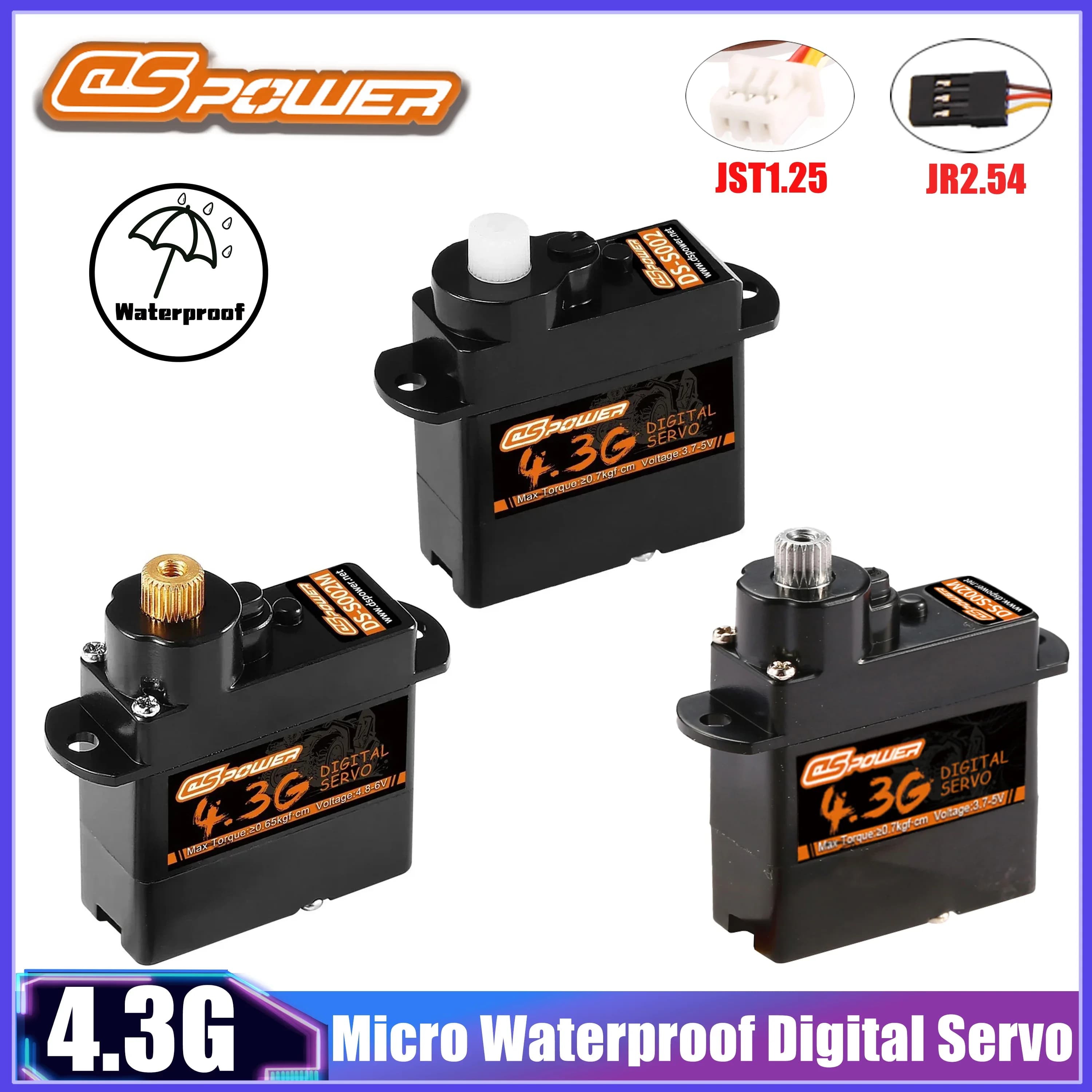DSPOWER 4.3G Micro Servo Digitale in Plastica/Alluminio/Metal Gear JR/JST Spina per RC Mini FPV Drone Elicottero Auto da Corsa ad Ala Fissa