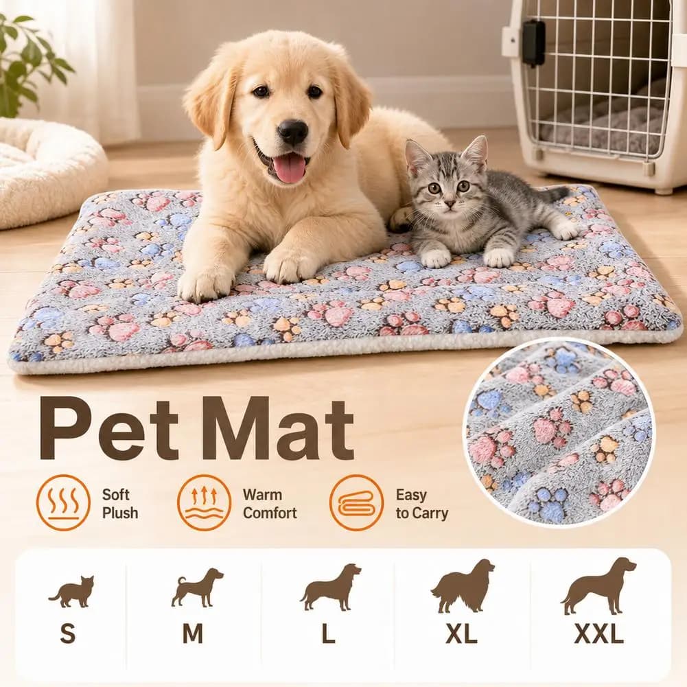 S-XXL Thick And Soft Pet Mat All Season Dog And Cat Bed Mat Ideal For Small To Medium Dogs Soft And Cushy Pet Supplies