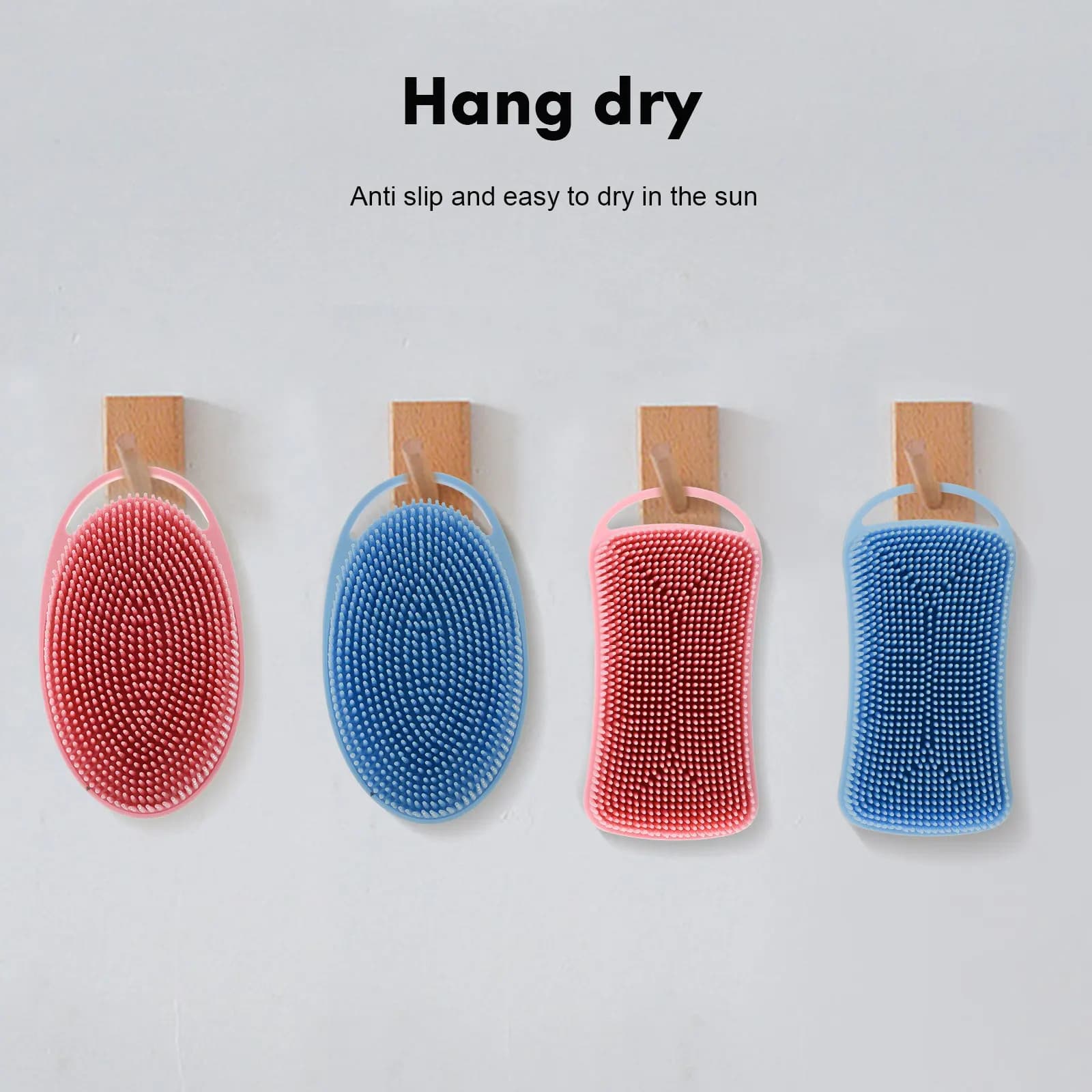 Set di 4 Spazzole in Silicone per Massaggio e Pulizia, Setole Morbide e Lunghe per Schiuma Corpo, Setole Corte e Rigide per Scrub del Cuoio Capelluto, per Bagno e Doccia