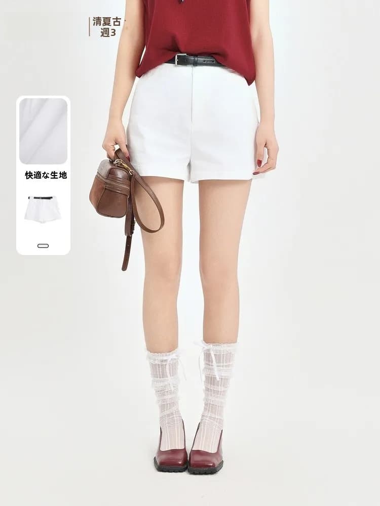 Casual High Waist Wide Leg Pants Memory's Start Summer New Style Slimming Versatile Advanced Feeling Shorts 70AX24581