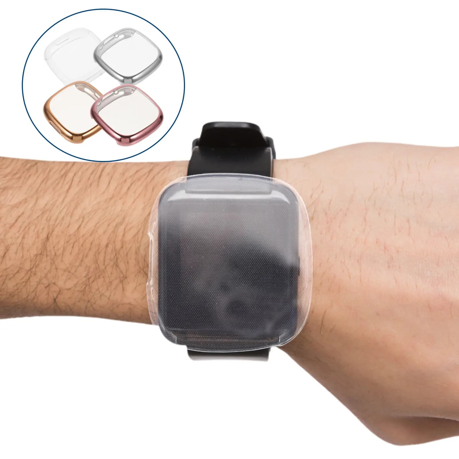 4 pezzi di protezioni per orologi alla moda e delicate, riutilizzabili, rimovibili, per bordi curvi degli smartwatch Versa4