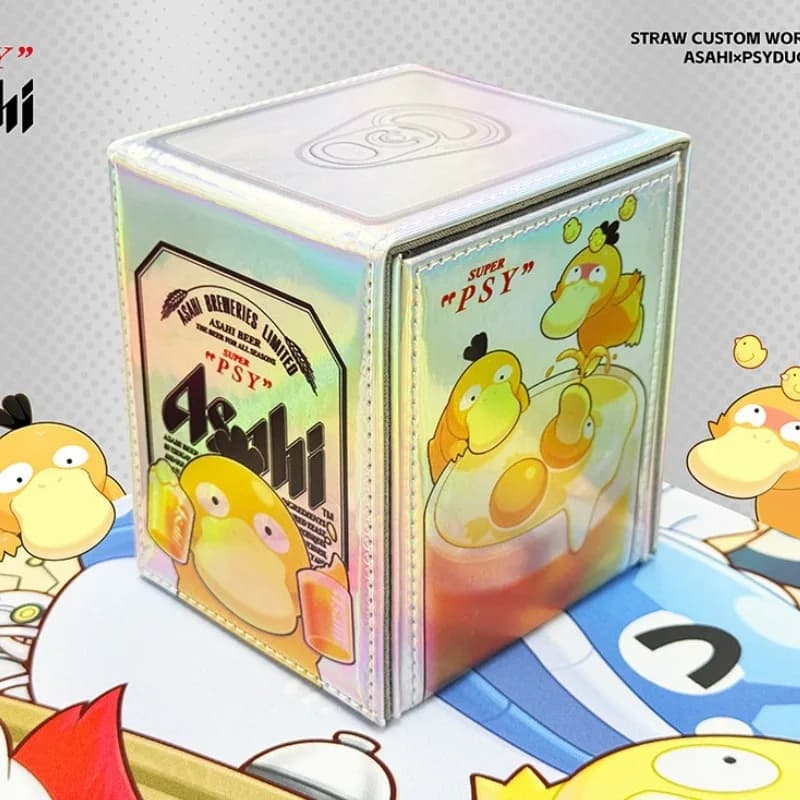 Anime Cartoon Psyduck Trading Card Game Damage Indicator Dice Set PTCG Asahi Beer Psyduck Fan Game Collection Card Storage Box