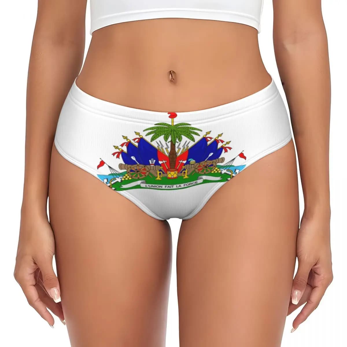 Mutandine personalizzate con bandiera di Haiti per donna, slip traspiranti, regali di San Valentino