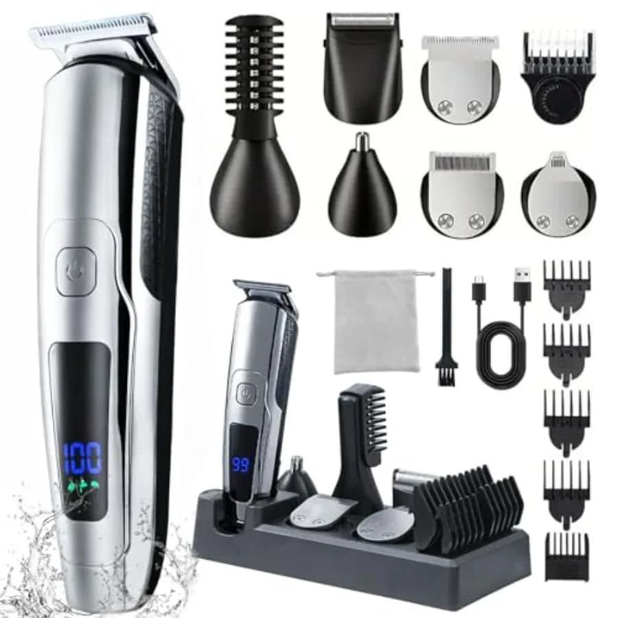 Beard Trimmer for Men 20 Length Settings 14-in-1 Cordless Grooming Kit Waterproof Electric Razor for Men Hair Trimmer Nose Hair