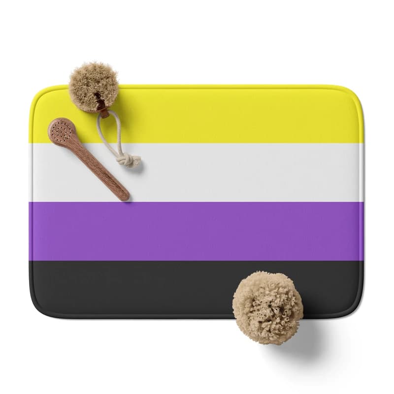 Tappetino da Bagno Aertemisi con Bandiera Arcobaleno LGBT, Base Antiscivolo, Super Assorbente, Morbido Tappeto in Flanella