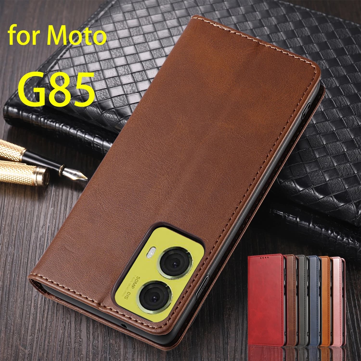 Custodia in pelle per Motorola Moto G85 Custodia a vibrazione Porta carte Fondina Attrazione magnetica Custodia a portafoglio Capa Fundas Coque