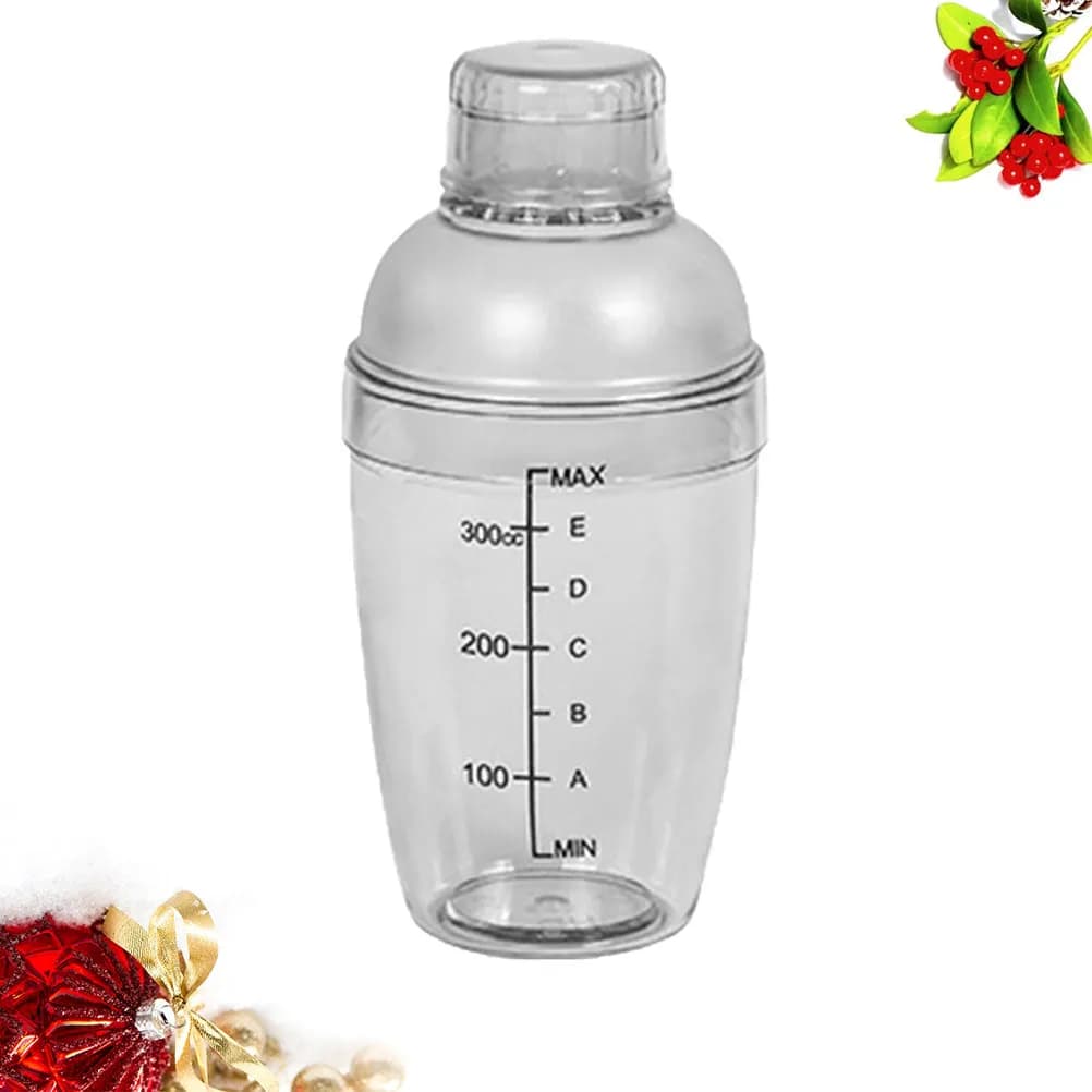 Shaker per Cocktail da 350ml, Trasparente, per Bar, Tazza per Frullati di Latte, con Scala Graduata, Antigoccia, Resistente al Caldo e al Freddo
