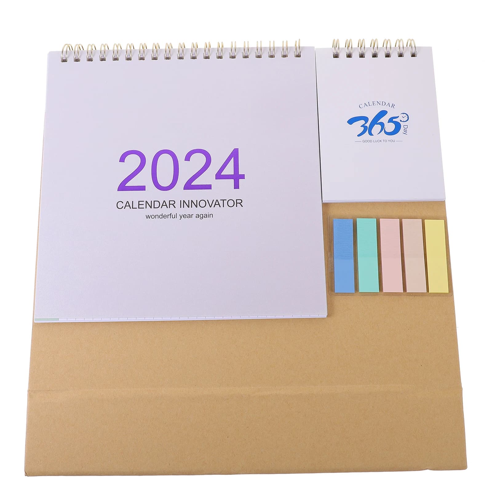 Calendario da tavolo 2024, design minimalista con apertura a libro, calendario da tavolo con spazio per appunti, agenda aziendale, organizer per ufficio domestico