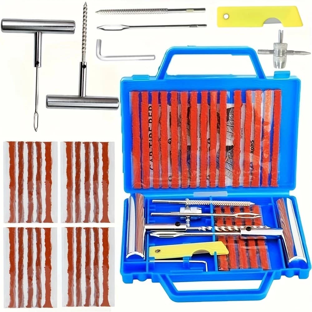Air Repair Set for Cars Repair Tools for Drilling Rivets Set for Emergency Tubeless tyre repair for cars, vans, motorcycle, bike
