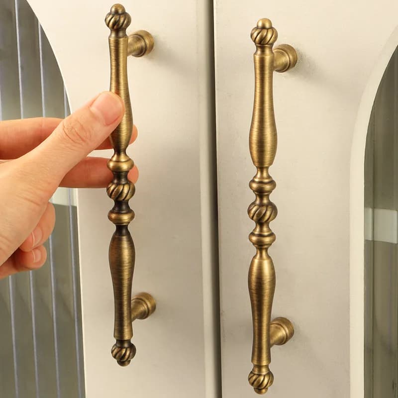 Maniglie per Mobili in Ottone Stile Vintage Francese, Maniglie in Bronzo per Armadi e Cassettiere, Maniglie per Mobili da Cucina, Maniglie per Scarpiera