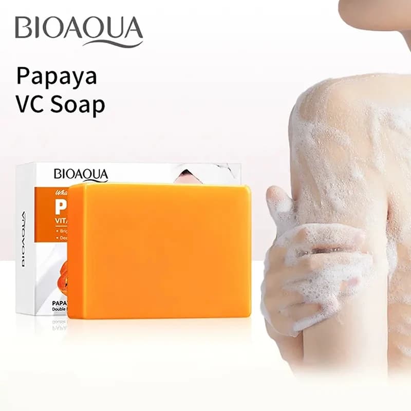BIOAOUA Sapone Whitening to Papaya and Vitamin C, Hydrating and Detergent Deep for Face and Body