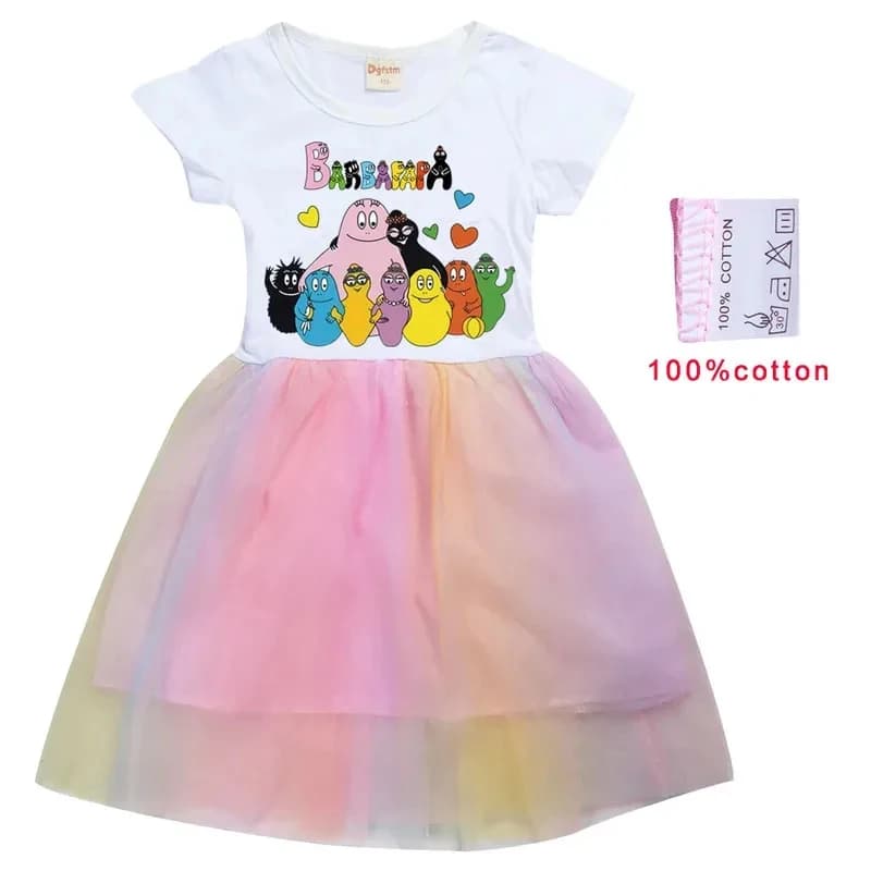 Nuovo Costume di Halloween per Cosplay, T-shirt Estiva Anime, Vestito Tutu Barbapapa, Abito da Principessa per Bambine Bi 2026 ★