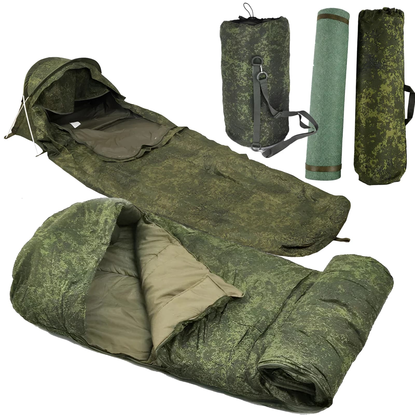 Set Originale Russo di Sacco a Pelo Tattico per Esterni 180*60CM, Tenda Individuale EMR M21 Resistente al Freddo per Campeggio