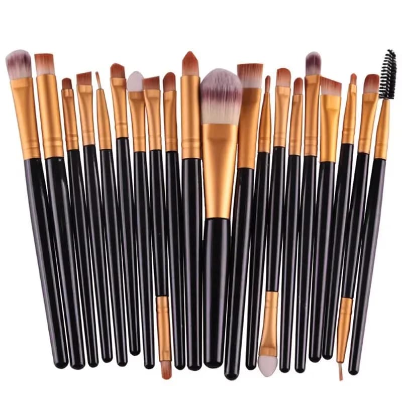 Set di 20 Pennelli per Trucco, Pennello Correttore, Pennello per Blush, Pennello per Cipria, Pennello Illuminante, Pennello per Fondotinta, Pennello per Ombretto