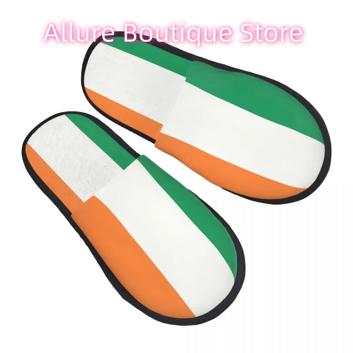 Custom Irish Women's Flag Home Slippers, comfortable slip on spa shoes in memory foam
