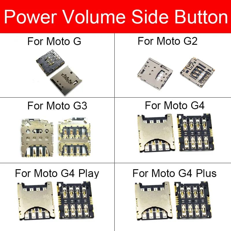Vassoio SIM e scheda per Moto Motorola G G2 G3 G4 Play Plus Supporto per scheda di memoria Sim Adattatore Slot Presa di riparazione Parti di ricambio