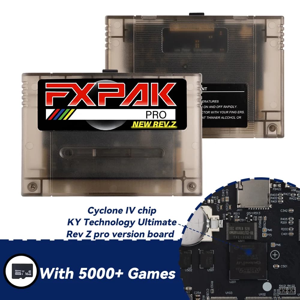 Il nuovissimo KY Ultimate Rev. Z per cartuccia FXPAK Pro per console per videogiochi SNES/SFC a 16 bit con scheda SD 16G e chip Cyclone IV