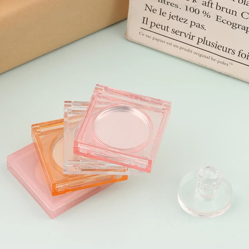 Square box for fragrant cream Fard Evidenzia concealer Empty case with aluminium plate Cosmetic plastic container Clear makeup case