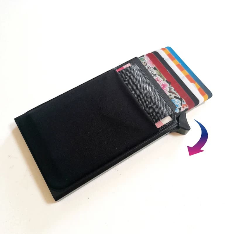 Portafoglio in alluminio per carte di credito con protezione RFID, automatico, creativo, mini portacarte in metallo, smart wallet per uomo e donna