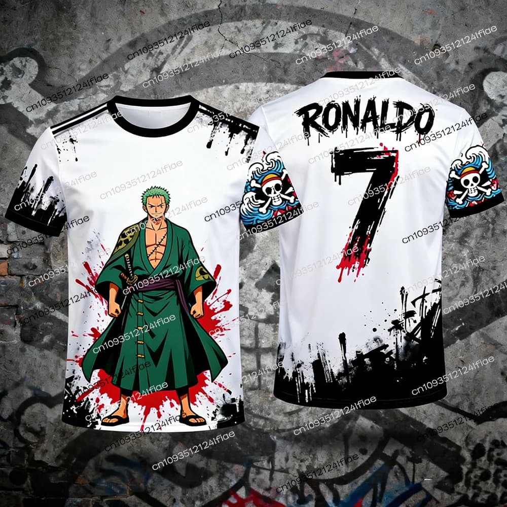 Nuova Collezione 2026: Maglia da Calcio Edizione Speciale Ronaldo, T-shirt Zoro/Luffy, Maglietta Sportiva Casual per Bambini