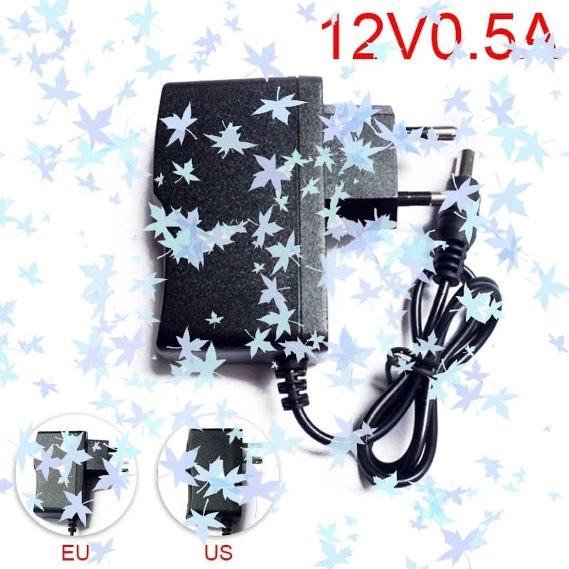100 - 240V AC To DC Power Adapter Supply Charger Charging Adapter 12V 0.5A 500mA US EU Plug 5.5mm X 2.1mm LED Strip Light A2