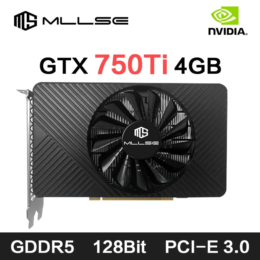 Scheda grafica MLLSE GTX 750Ti 4GB GDDR5 128Bit HDMI DVI VGA PCI-E 3.0 Geforce GPU Gtx 750ti Scheda video da gioco Placa De Video