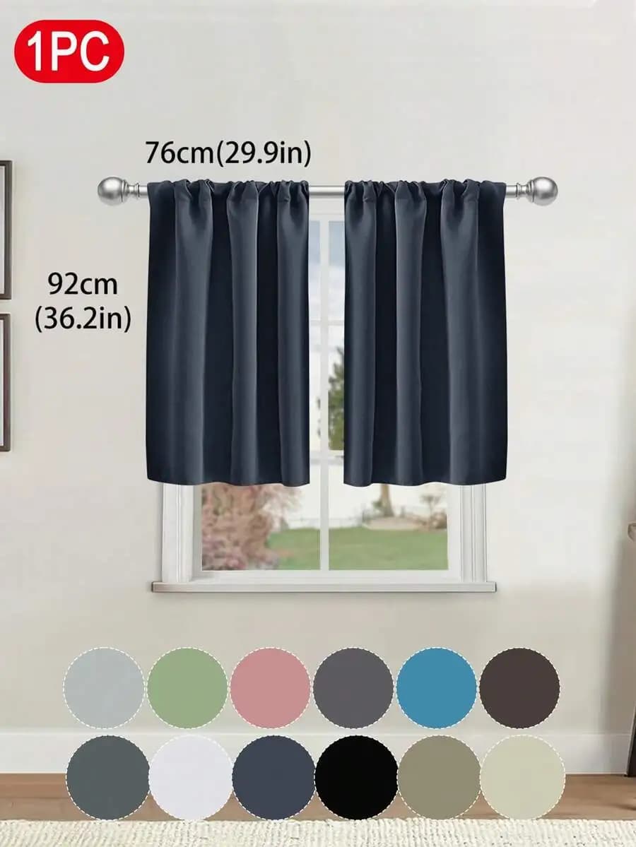 1pc Blackout Short Curtain Modern Minimalist Window Curtain Suitable For Living Room, Bedroom, Kitchen And Other Decoration,