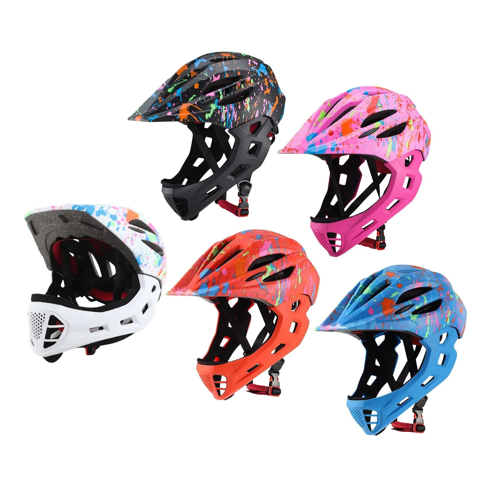 Adjustable Breathable Kids Bike Helmets Toddler Lightweight Full Face Bike Helmets with LED Light