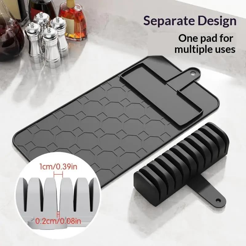 Organizzatore per Coltelli in Silicone, Porta Coltelli da Cucina Staccabile, Tappetino Antiscivolo, Supporto per 10 Coltelli, Accessori per Cucina Domestica