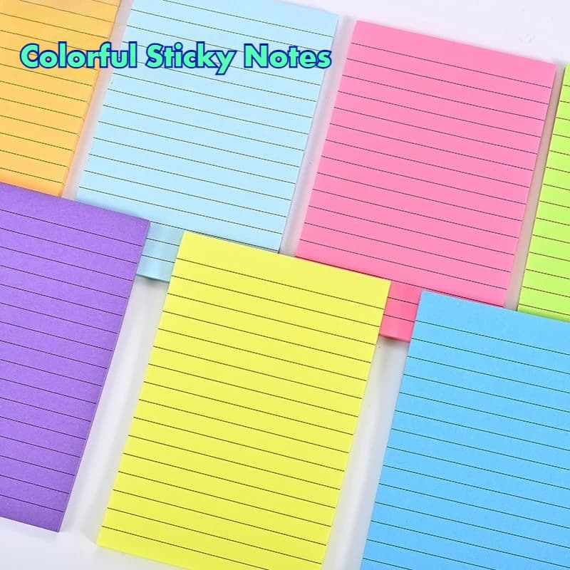 50 fogli Linea di colori fluorescenti Blocco note appiccicosi N volte Adesivi Lista delle cose da fare Planner Adesivo Blocco note Forniture per ufficio scolastico