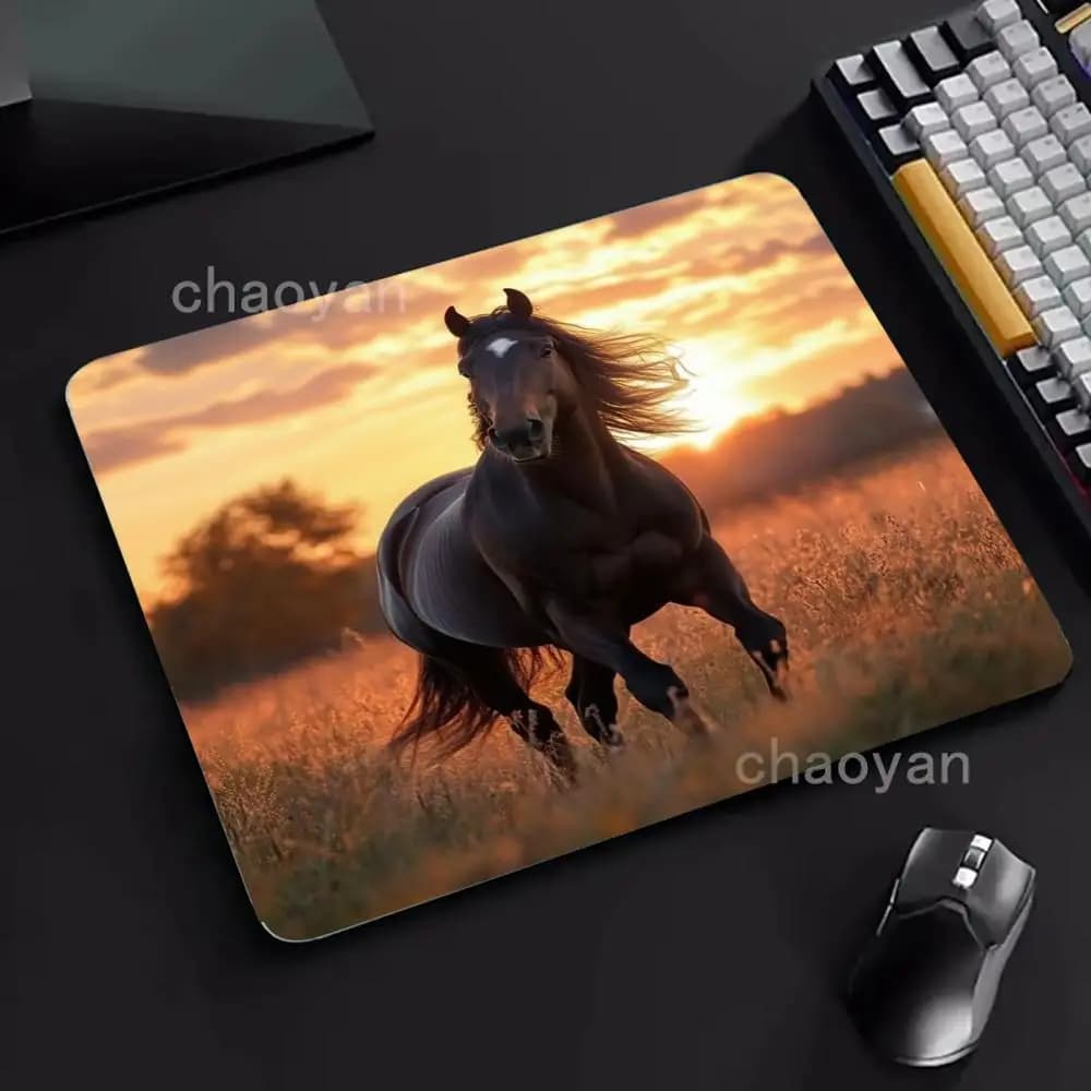The horse partten Mouse Pad Large Computer Office Game Table Mats small Rubber Anti-slip Gaming Keyboard desk Pads