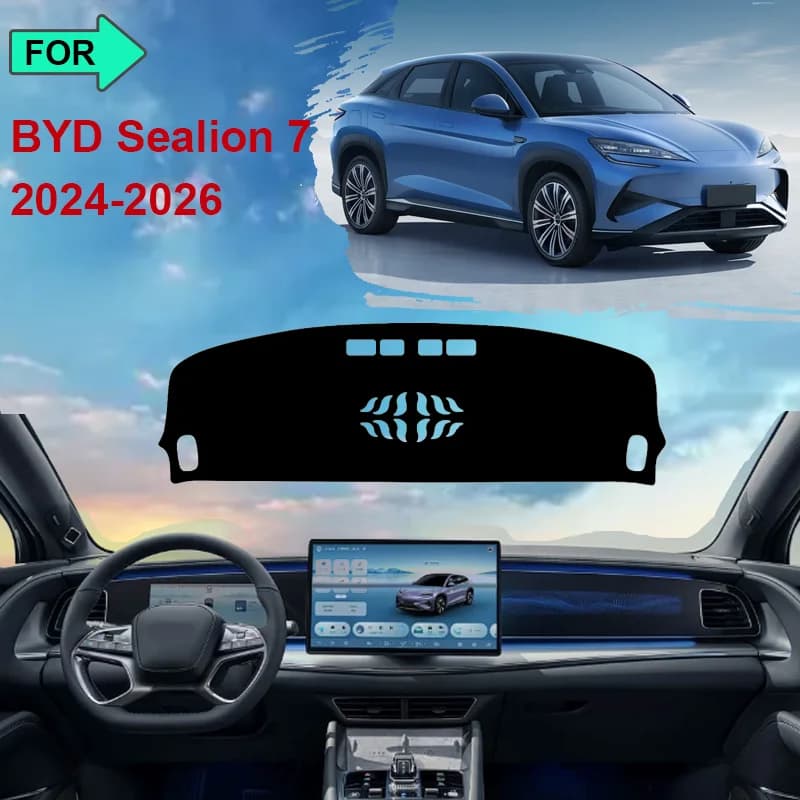 For BYD Sealion 7 2024 2025 2026 Dashboard Zerbino Cap Cover Anti-slip Protective Bearing Avoid Light Sunshade Accessories Car