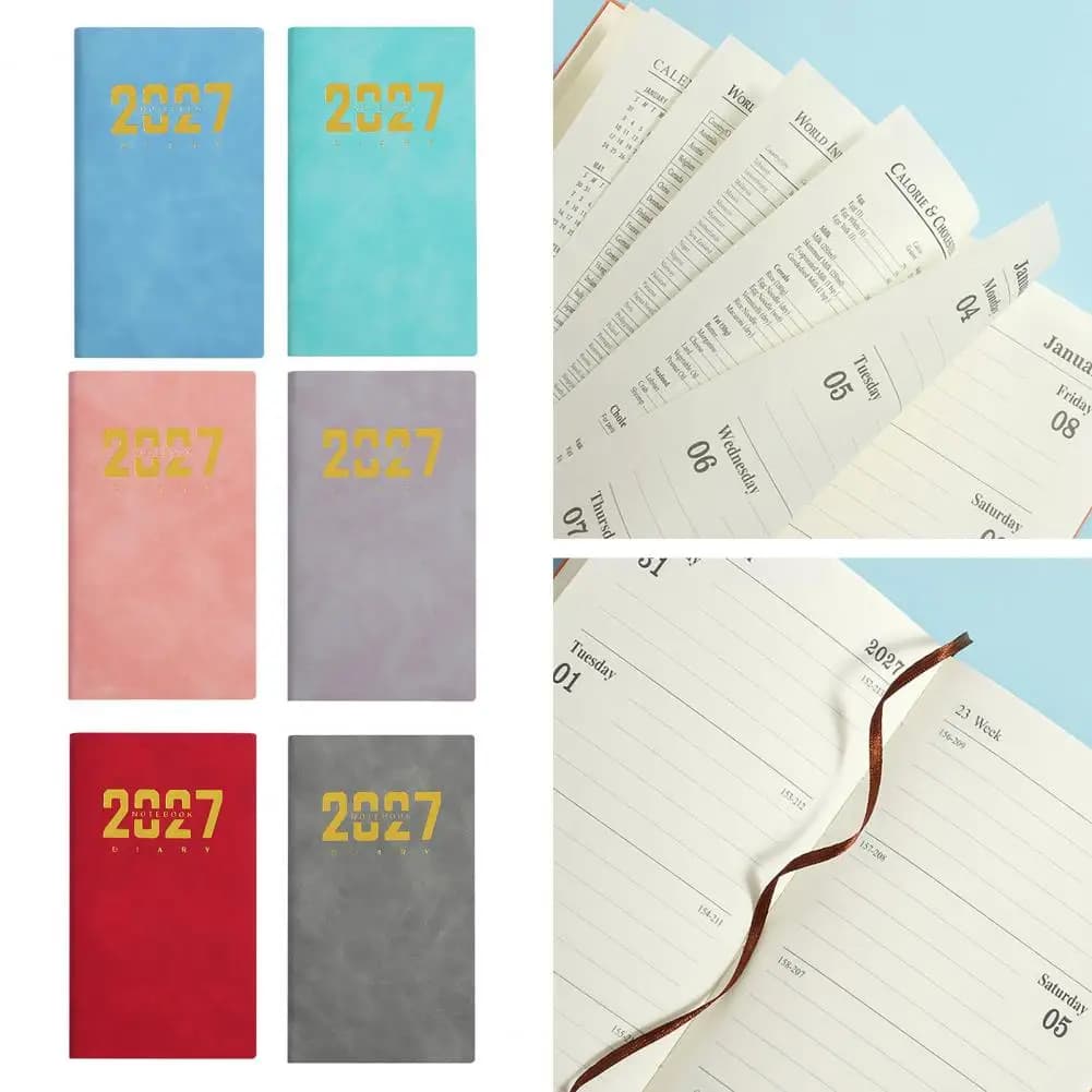 2027 Weekly Planner Pocket Size Agenda 2027 Agenda Notebook Pocket Size Pu Leather Cover Planner Practical Business Organizer