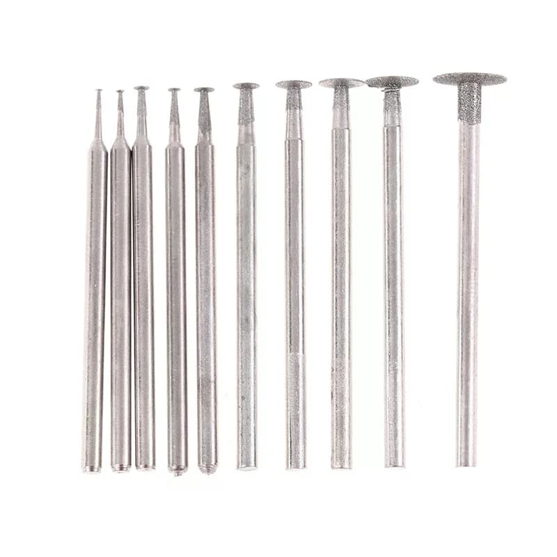Set di 10 Punte Diamantate Ultra-Sottili a T per Incisione, Lucidatura e Intaglio di Pietre e Giada, Accessori per Utensili da Lavorazione